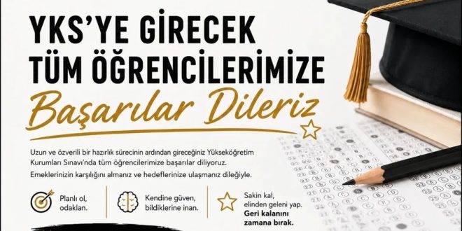 YKS’ye Girecek Tüm Öğrencilerimize Başarılar Dileriz